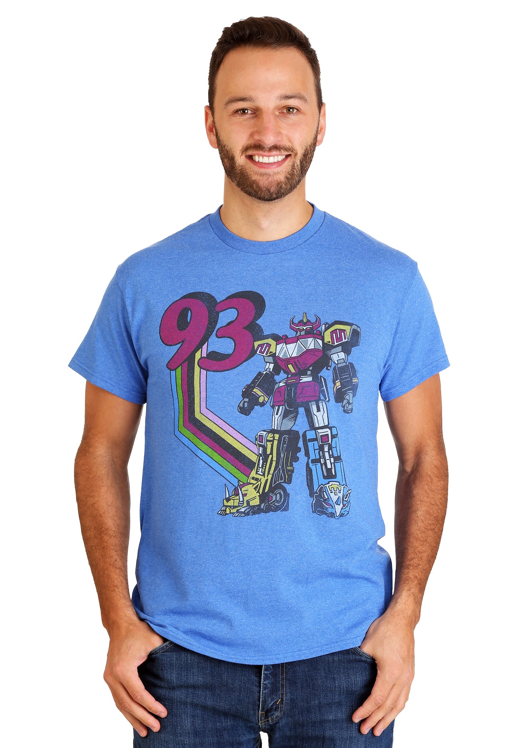 Power Rangers Megazord '93 Royal Blue Heather Men's T-Shirt