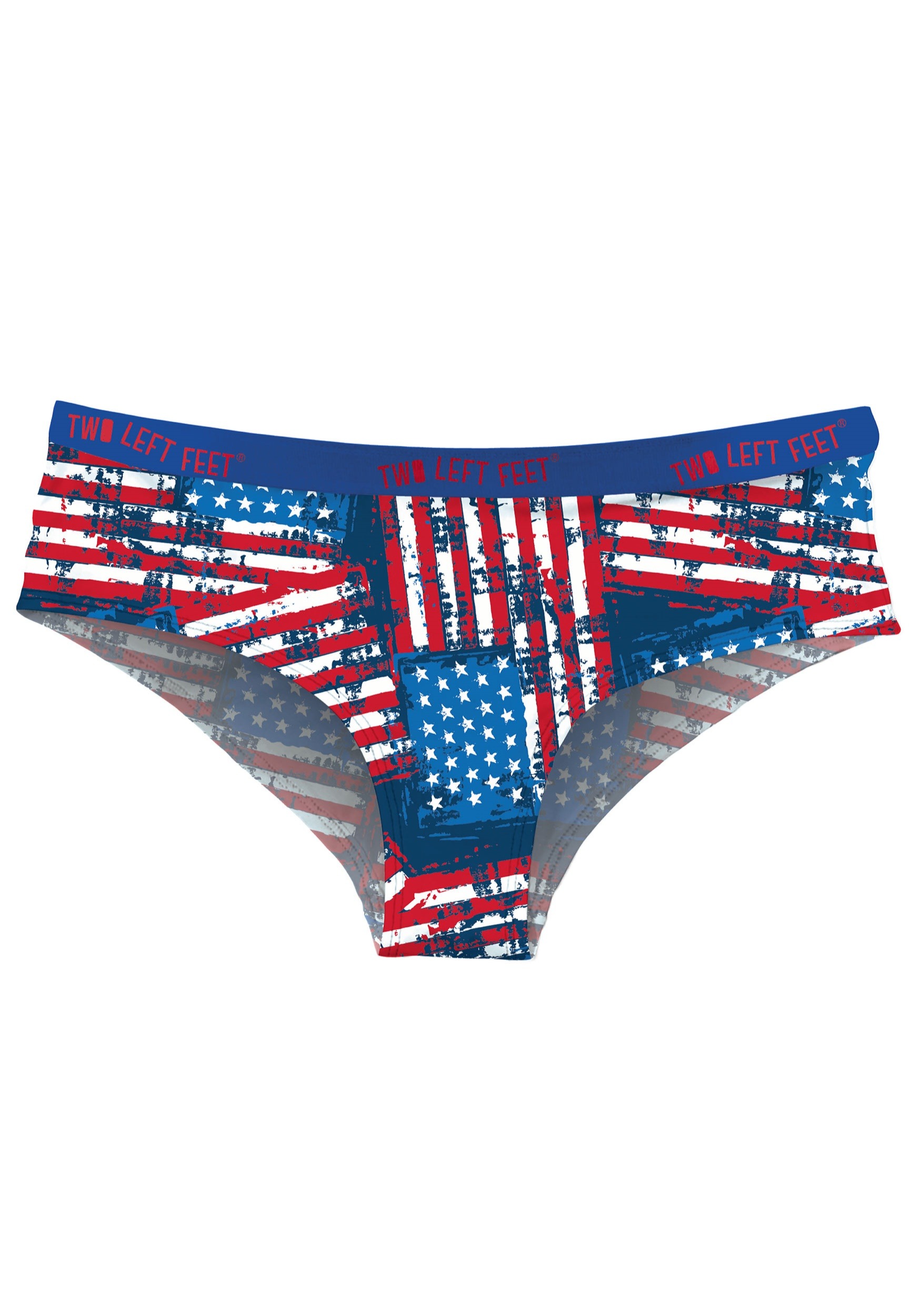 Women's Two Left Feet All-American Flag Print Hipster Underwear