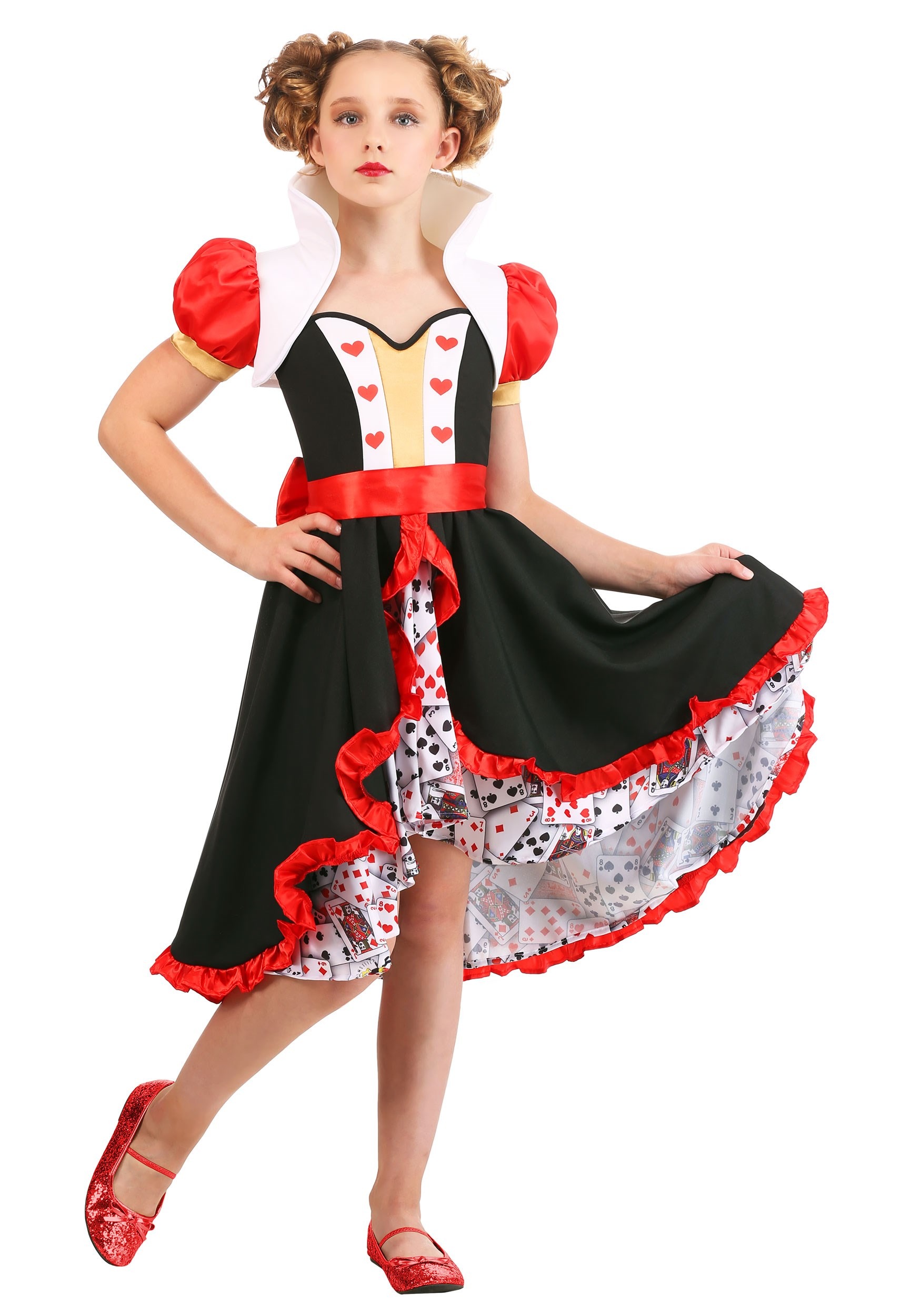 Queen Of Hearts Girl's Frilly Costume