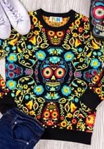 Sugar Skull Ugly Halloween Sweater Alt 1