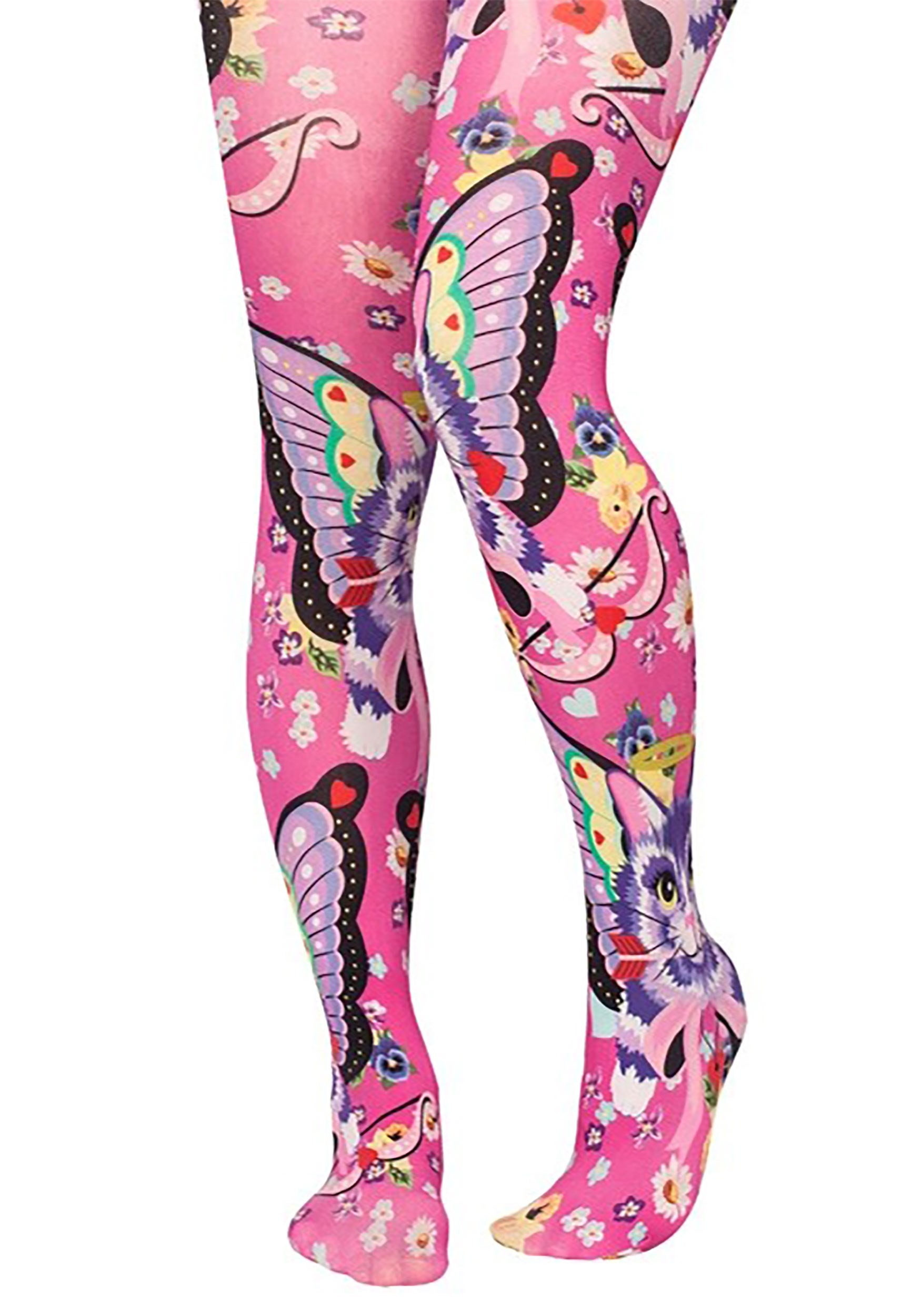Irregular Choice Catterfly Print Tights for Women Irregular Choice Catterfly Print Tights for Women