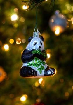 Panda Bear Glass Blown Hanging Ornament