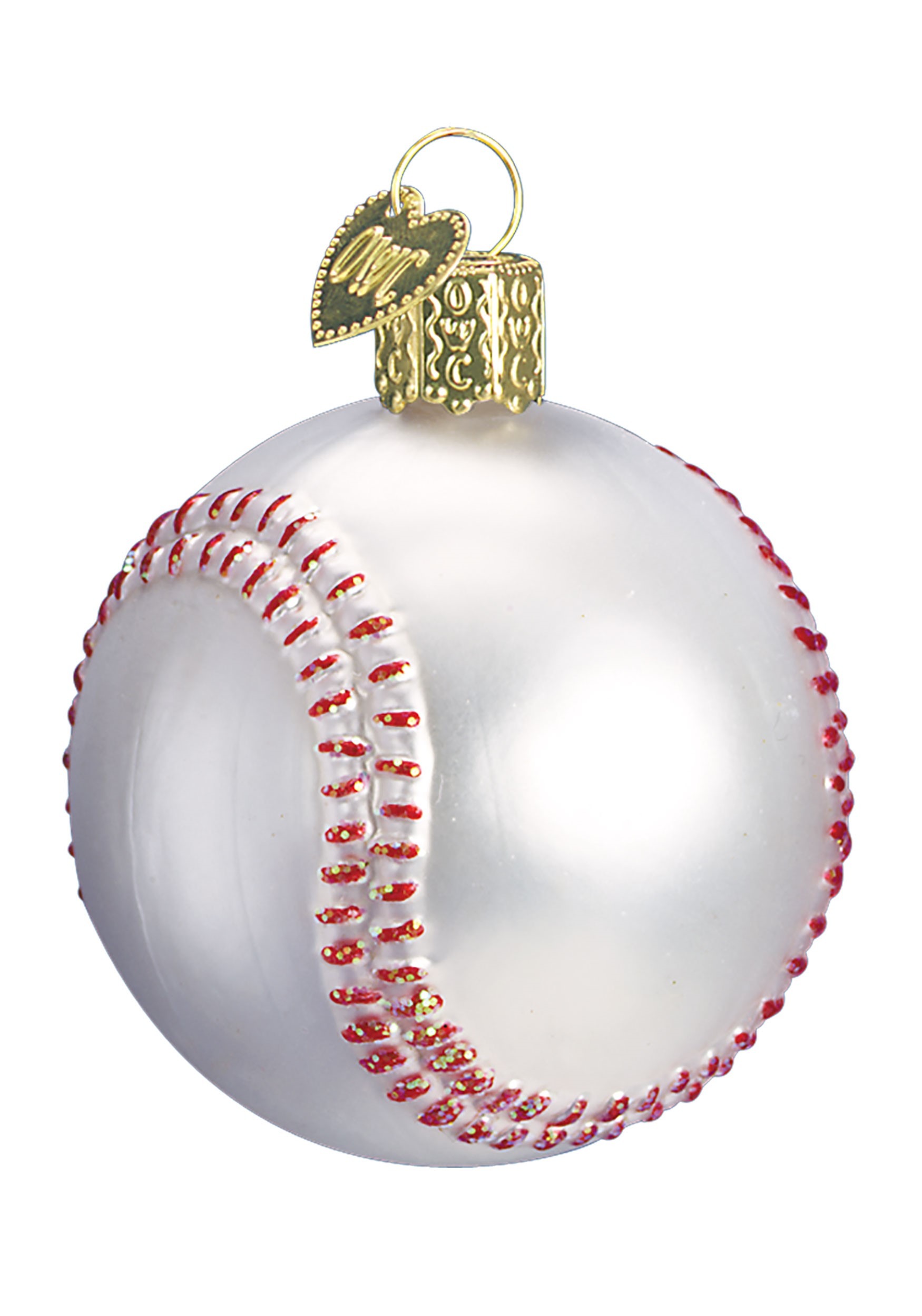 Glass Blown Baseball Ornament