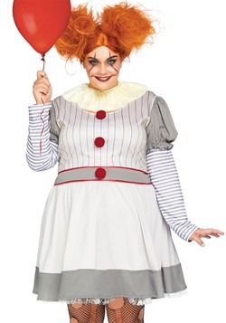 Women's Plus Creepy Clown Costume