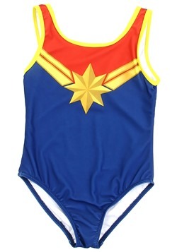 Marvel Comics Captain Marvel Girls Swimsuit