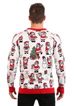 Adult Repeating Santa Pattern Unisex Ugly Christmas Sweater