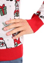 Adult Repeating Santa Pattern Unisex Ugly Christmas Sweater