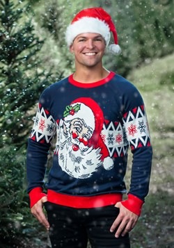 Adult Vintage Santa Unisex Ugly Christmas Sweater alt1