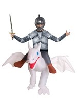 Inflatable White Ride on Dragon Costume for Kids