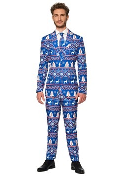 Suitmeister Christmas Blue Nordic Mens Suit