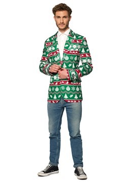 Suitmeister Christmas Green Nordic Mens Blazer