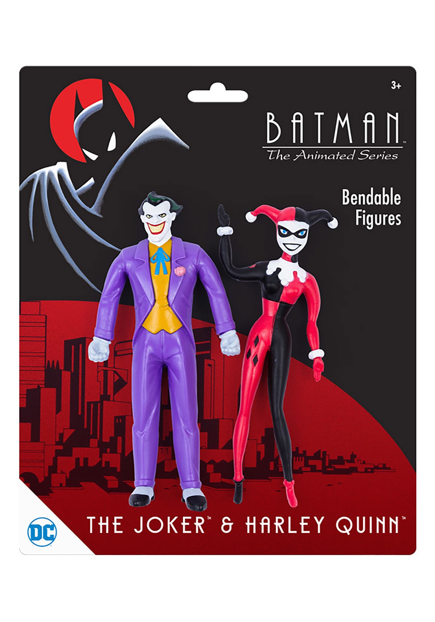 DC Comics Batman The Animated Series Joker & Harley Quinn Bendable Figures