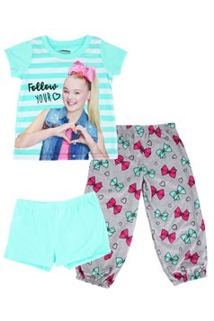 Girls Jojo Siwa Shirt/Pants/Shorts Sleep Set