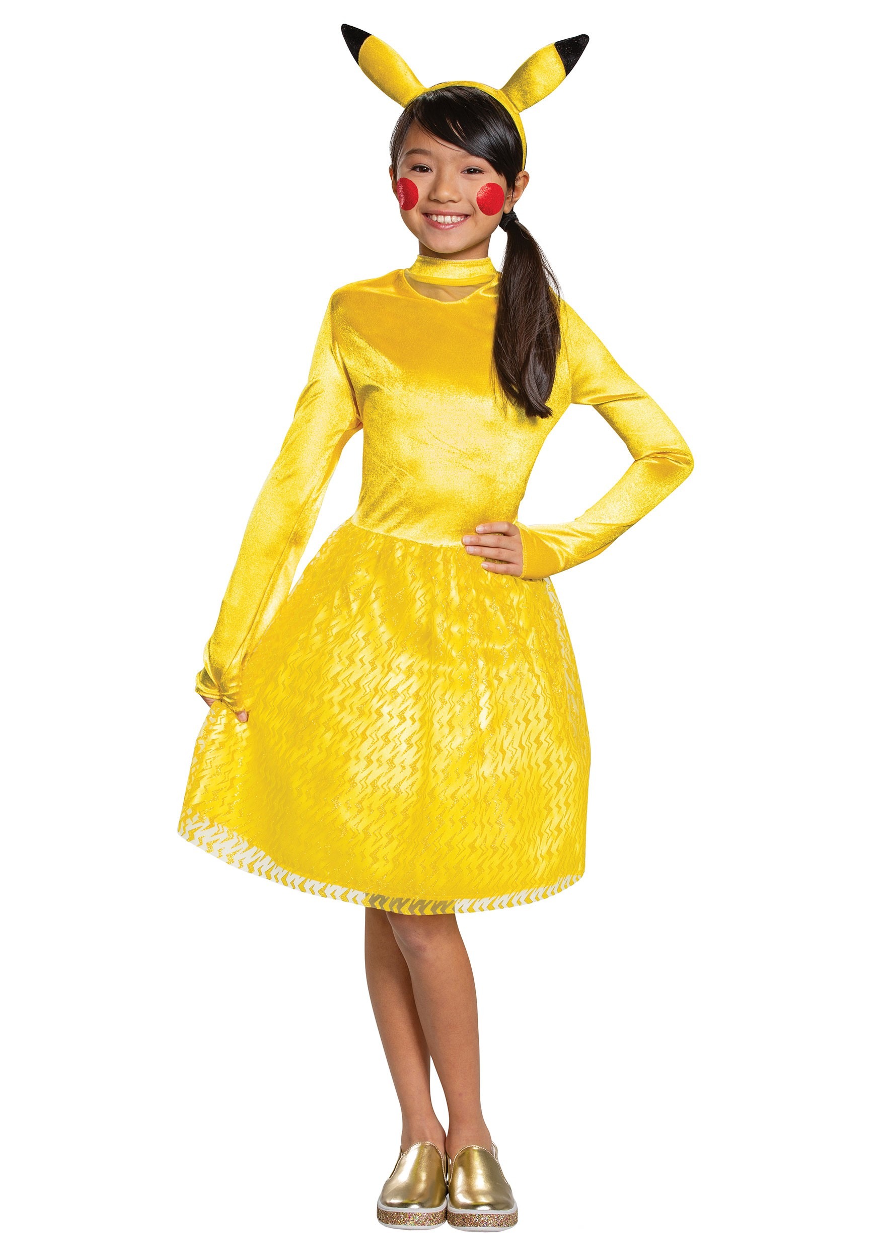 Girls Pokemon Pikachu Classic Costume Dress