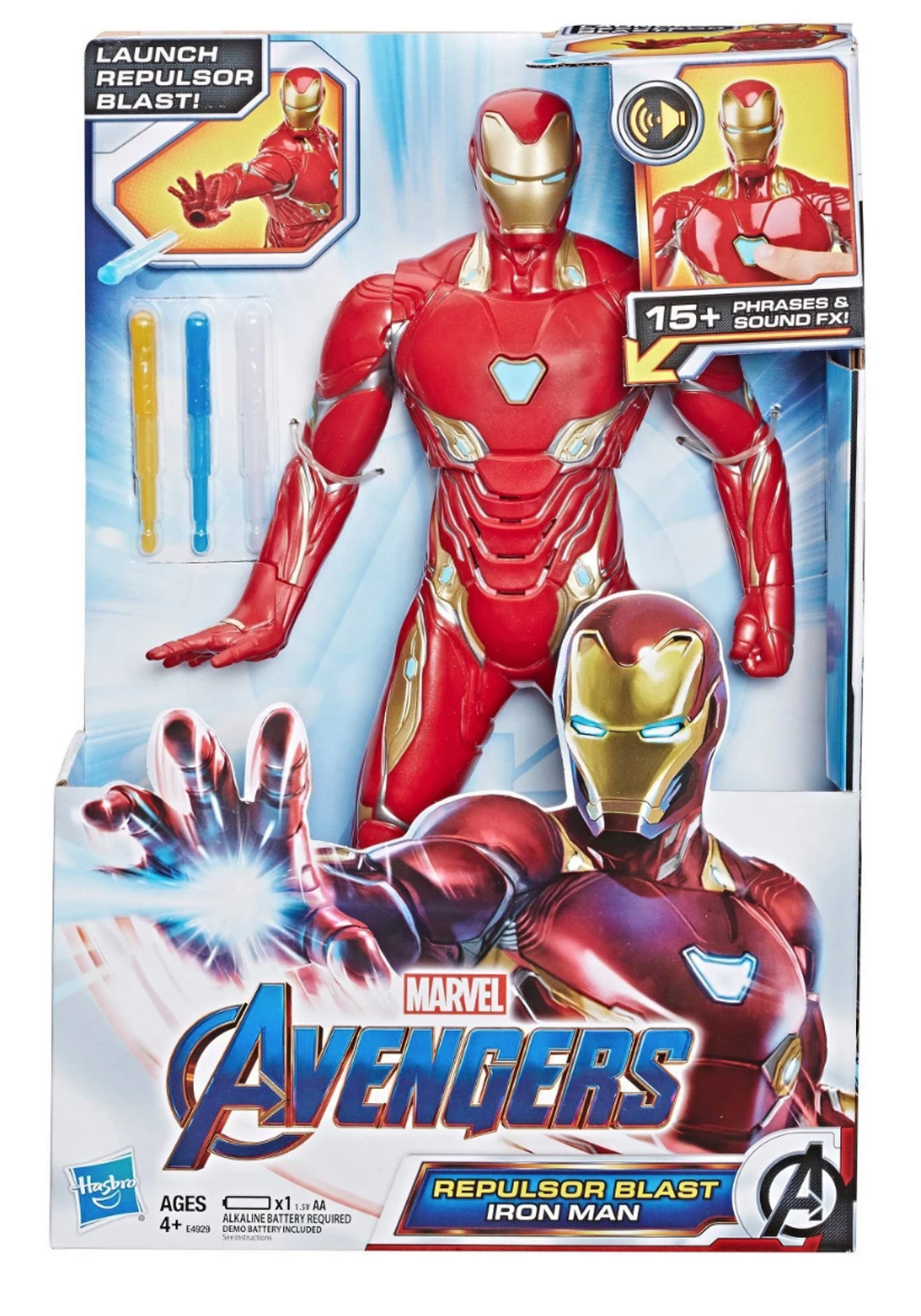 Avengers: Endgame Repulsor Blast Iron Man 13-Inch Electronic Superhero Action Figure