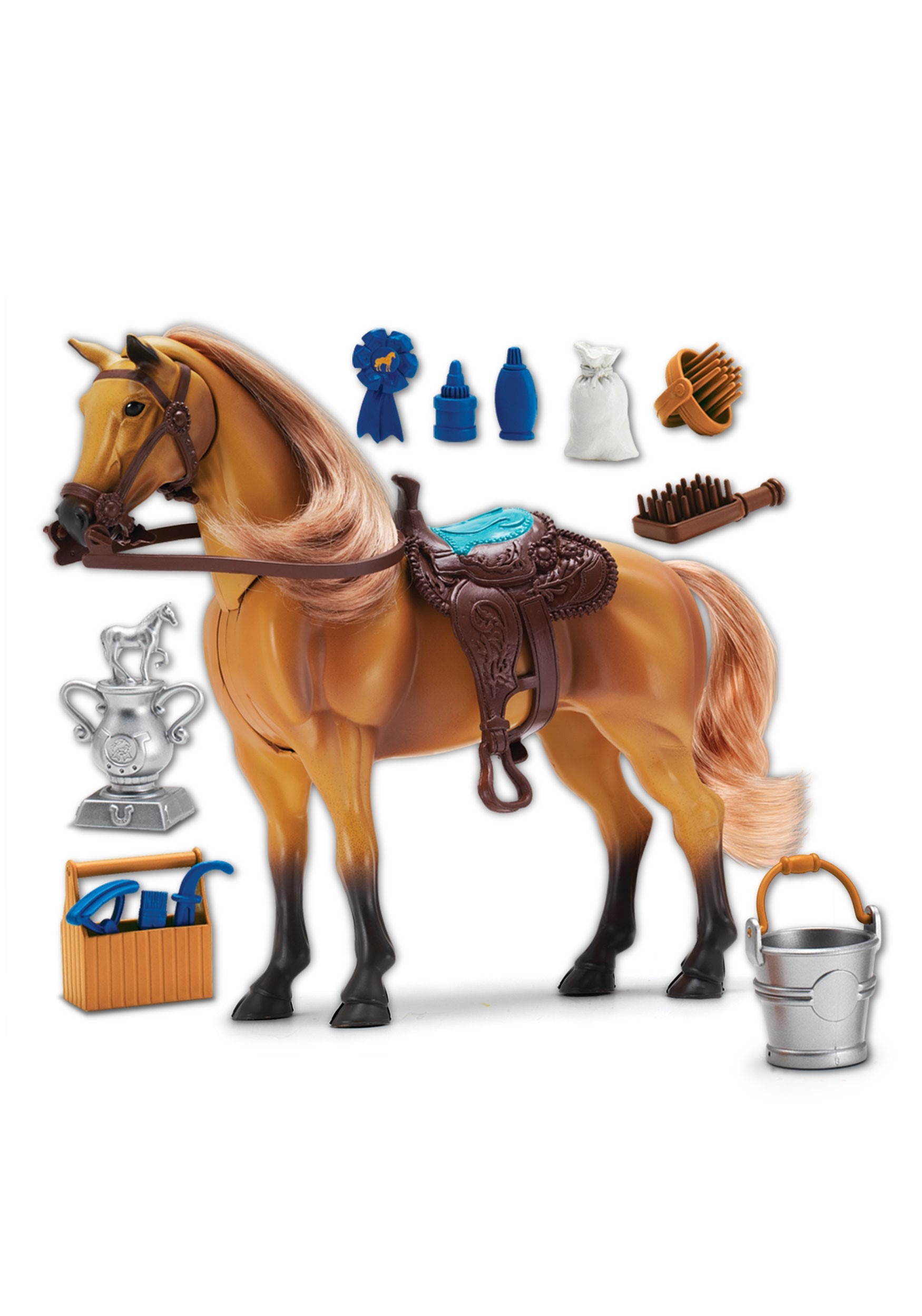 Toy Horse Set With Accessories, Brushable Mane And Tail By Hey! Play