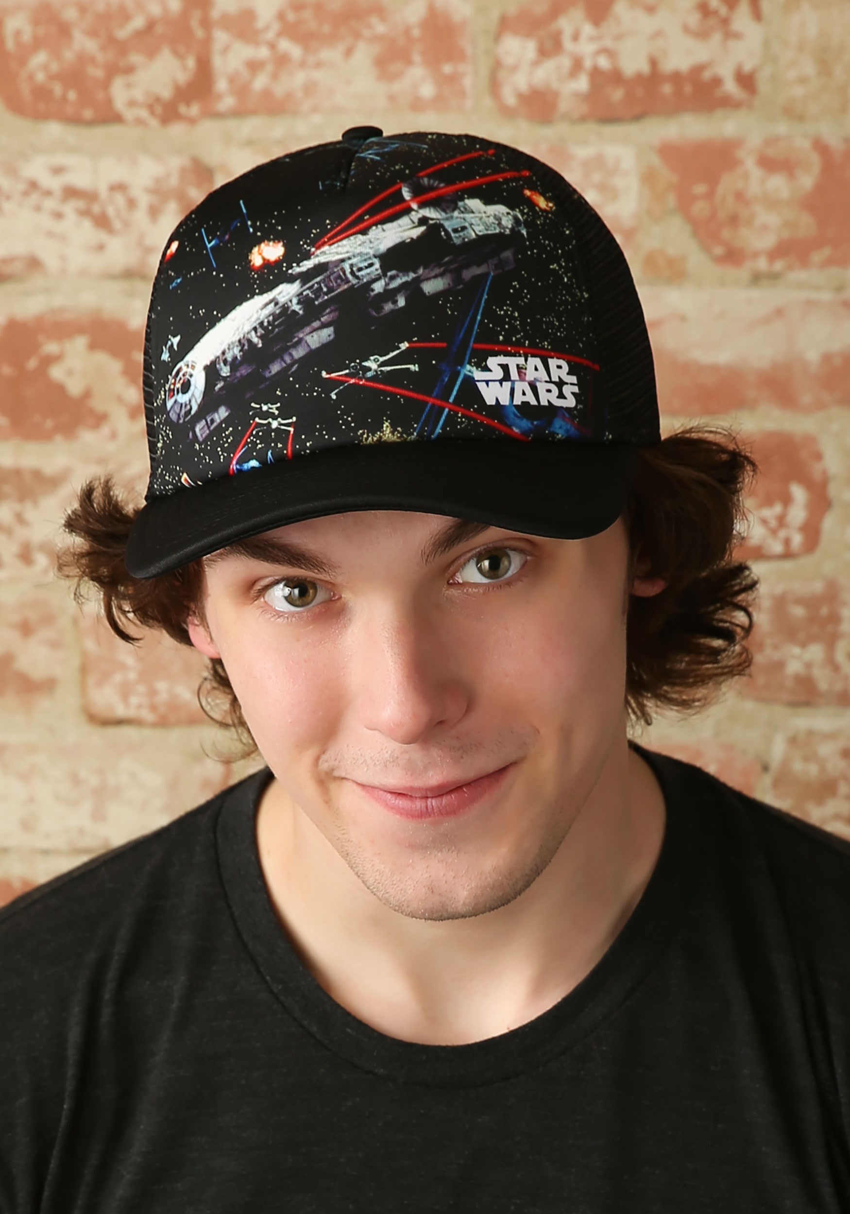 Millenium Falcon Star Wars Battle Scene Trucker Hat