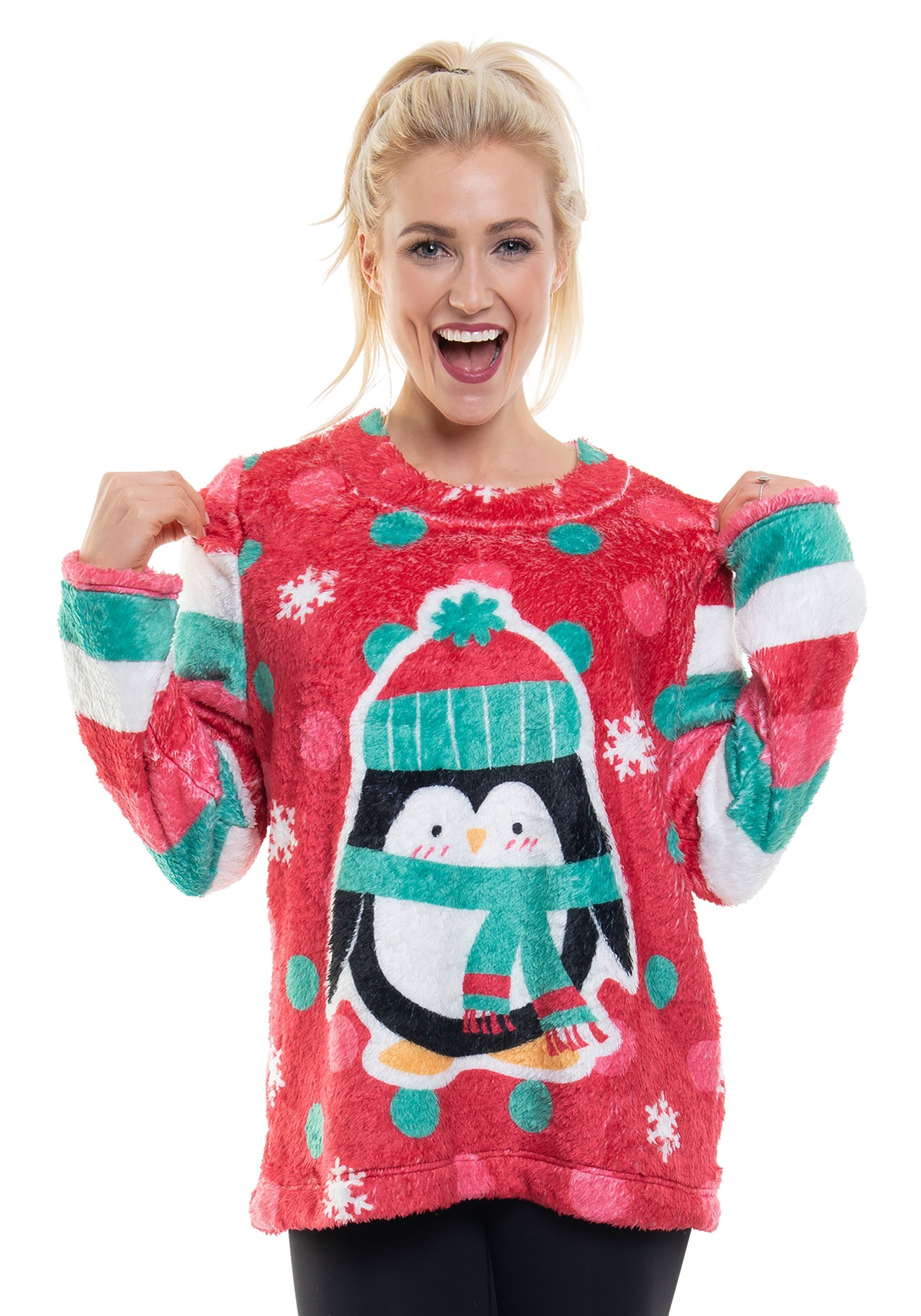 The Ugly Xmas Penguin Fleece Pullover