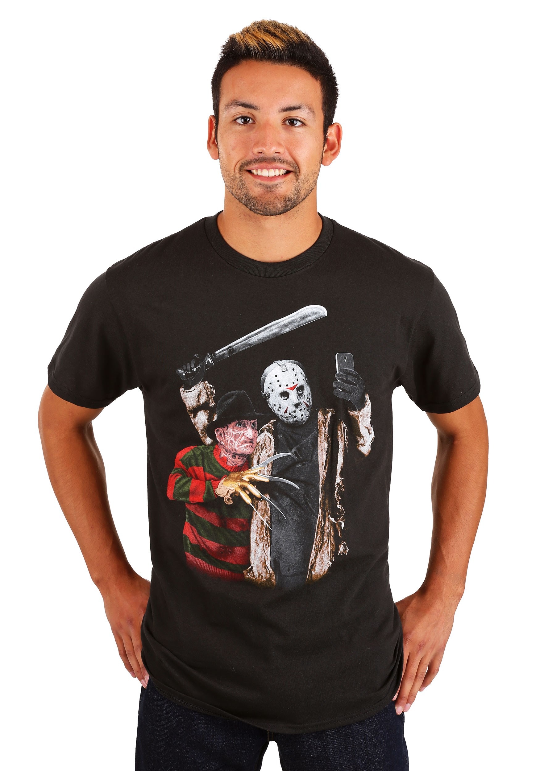 Jason Freddy Selfie Black T-Shirt for Men