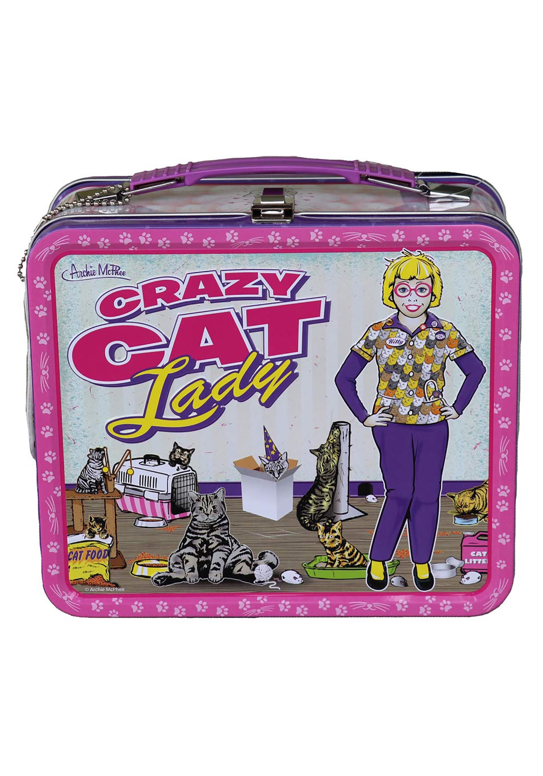 Crazy Cat Lady Metal Lunch Box