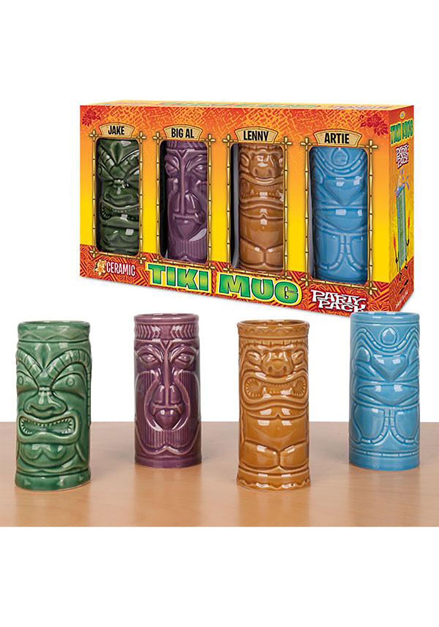 Tiki Mug Set of 4 Tropical