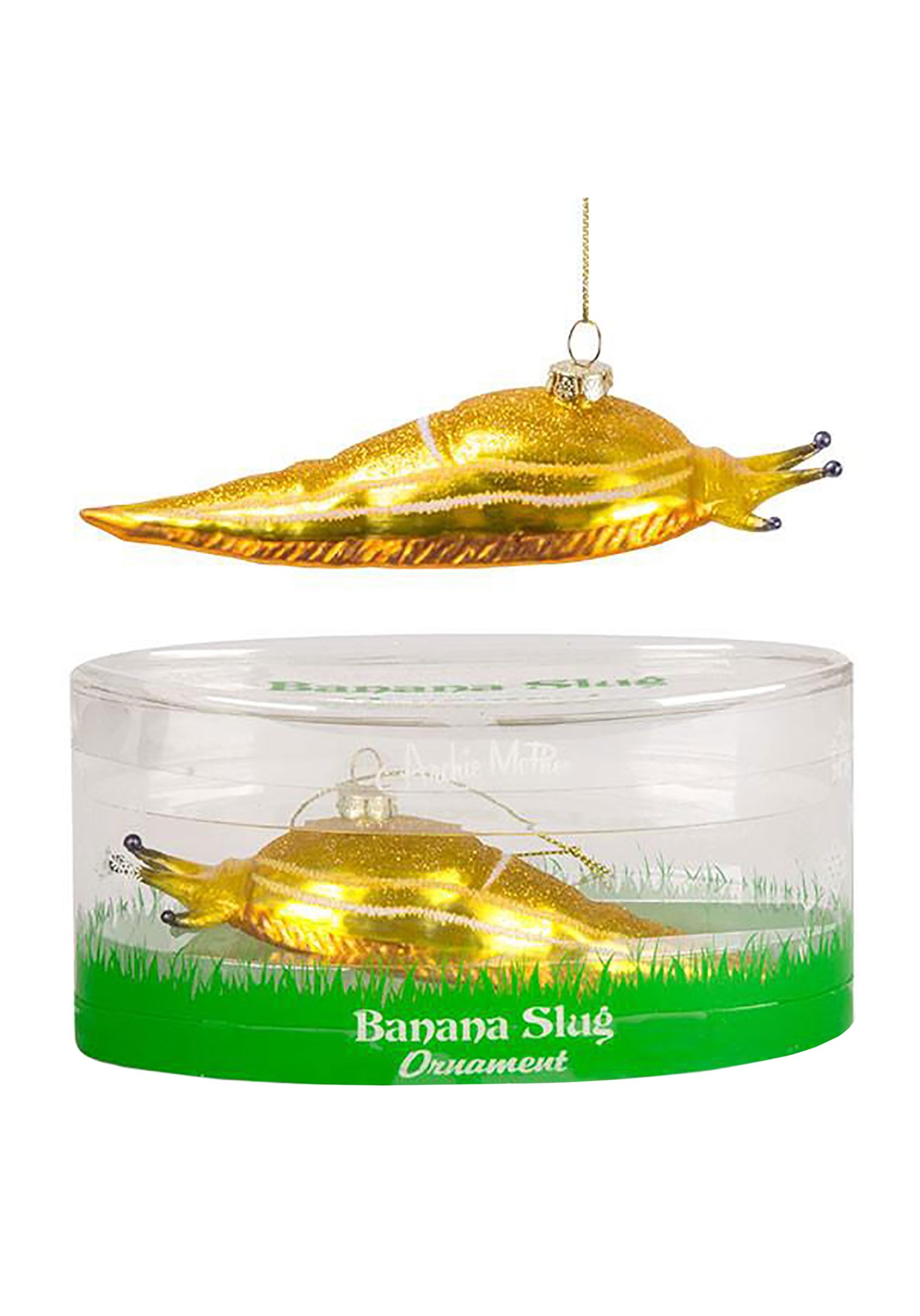 Glass Blown Banana Slug Ornament