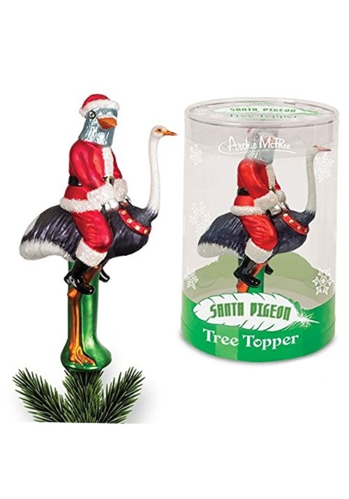 Santa Pigeon Tree Topper