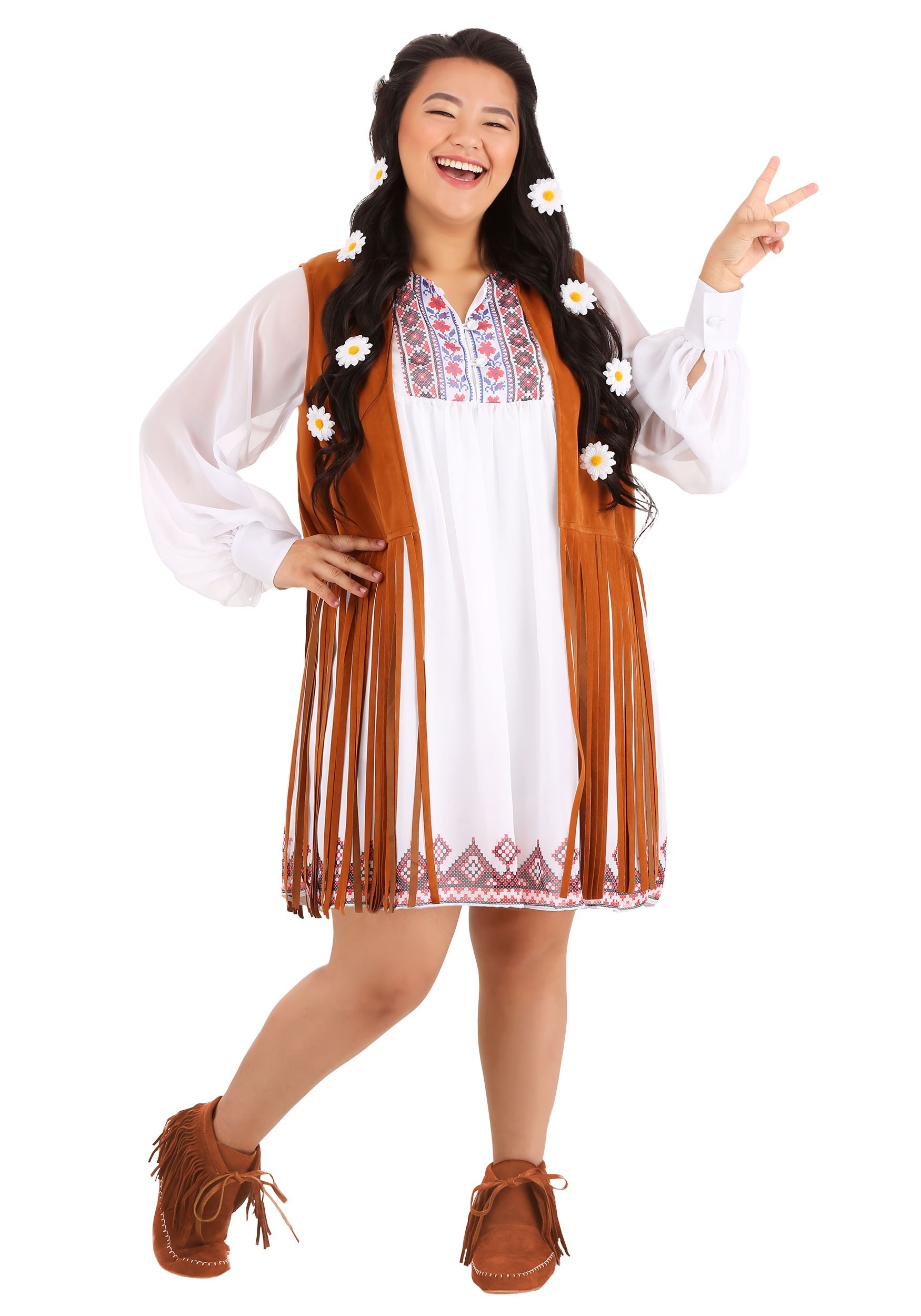 Plus Size Women's 70s Free Spirit Costume
