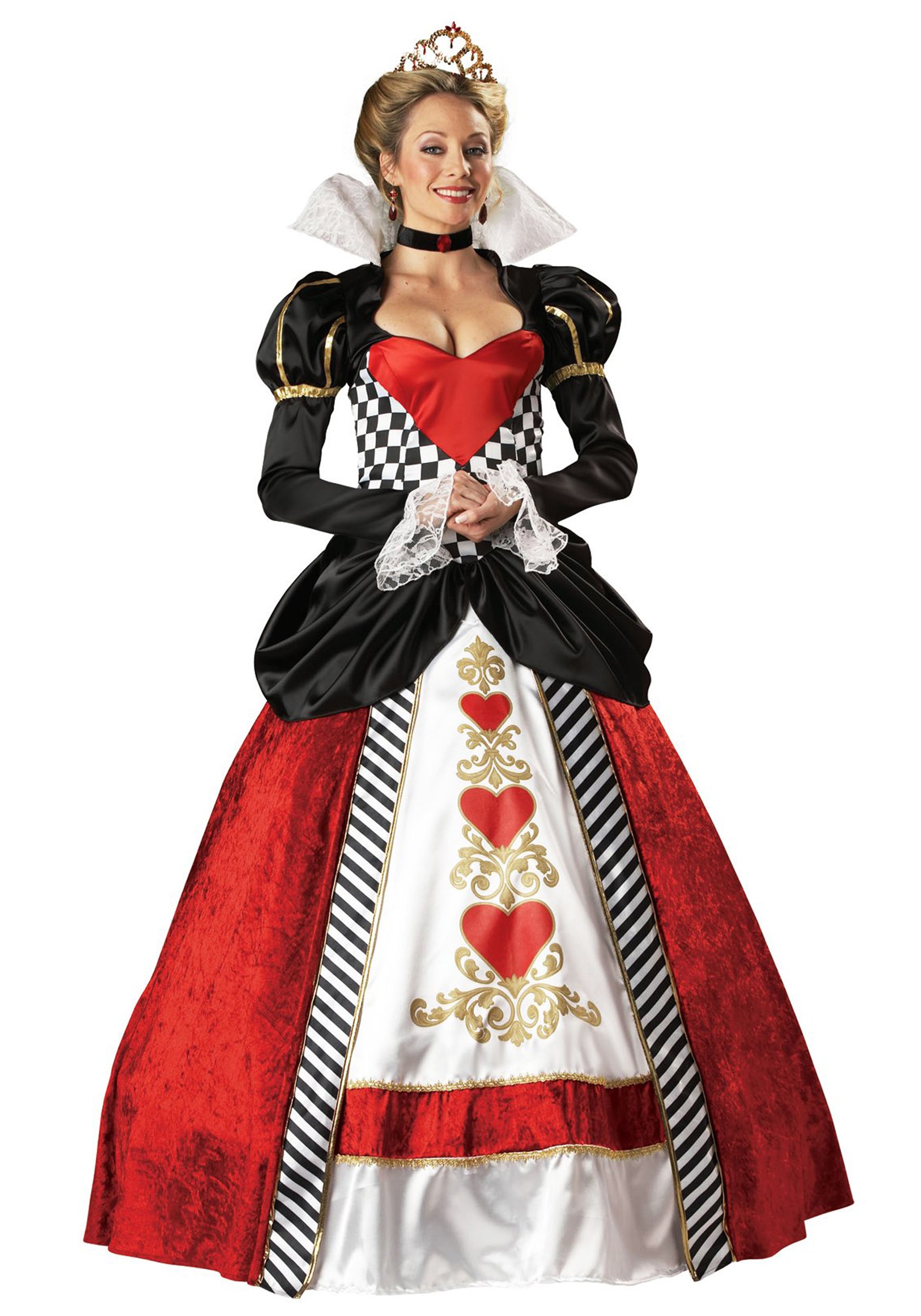 Queen Of Hearts Deluxe Costume Dress For Women