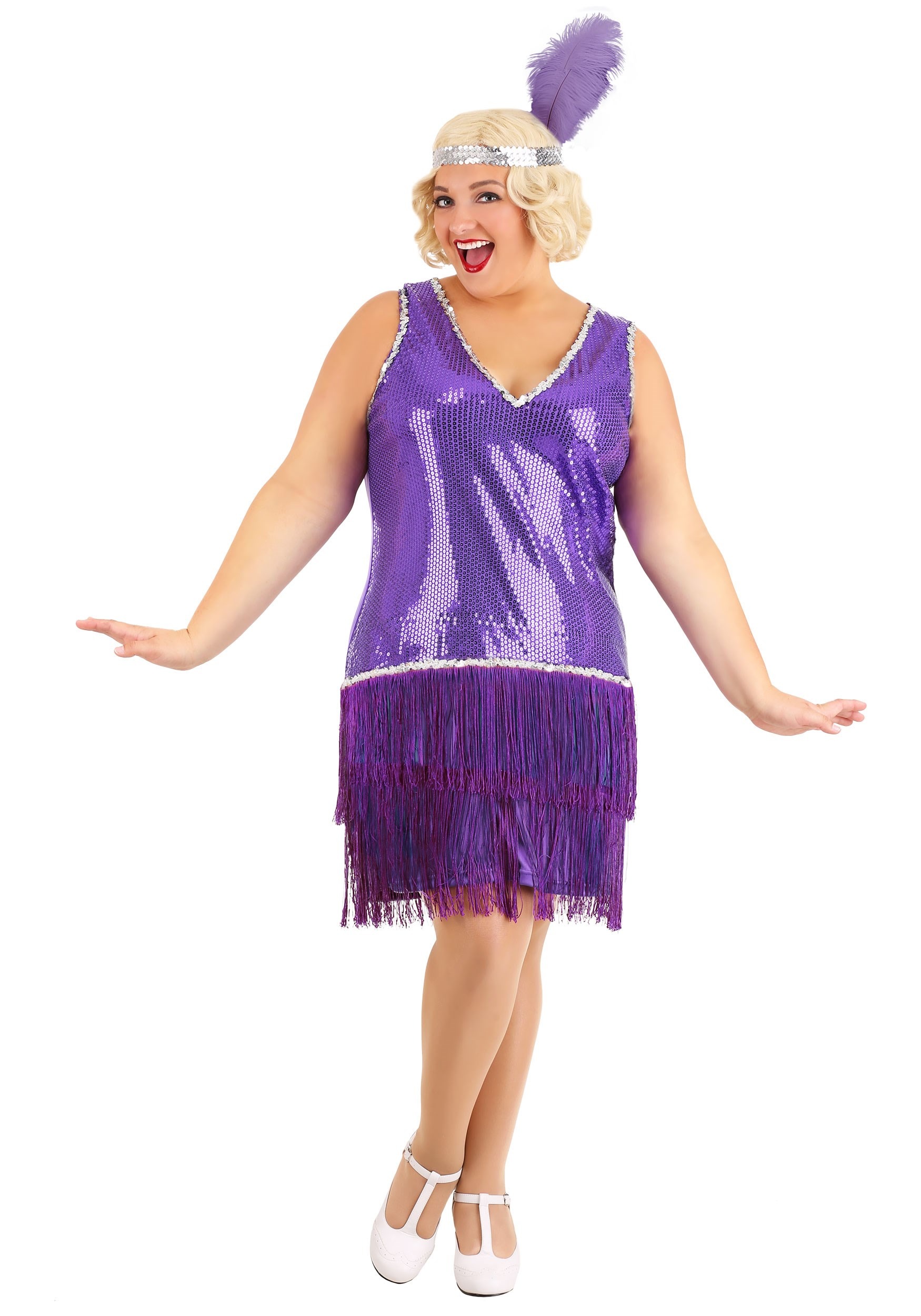 Plus Size Purple Flapper Women's Costume