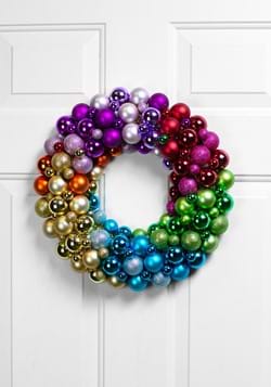 Rainbow Colors Christmas Ball Wreath