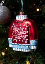 Merry Xmas Bitches Christmas Sweater Glass Ornament