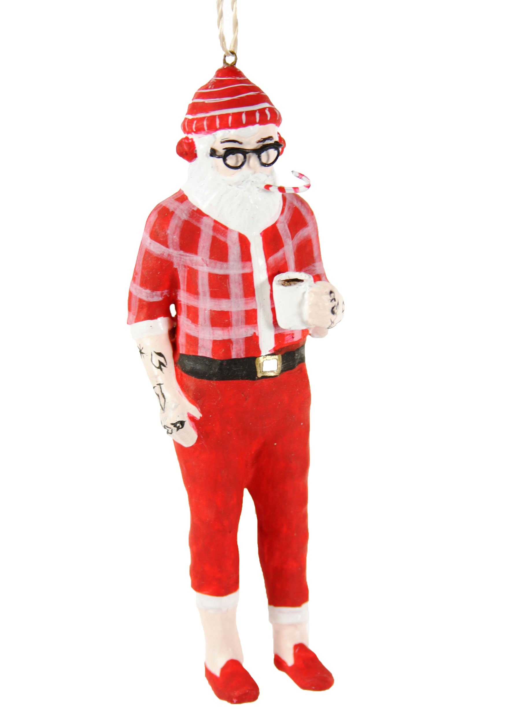 Resin Ornament Hipster Santa