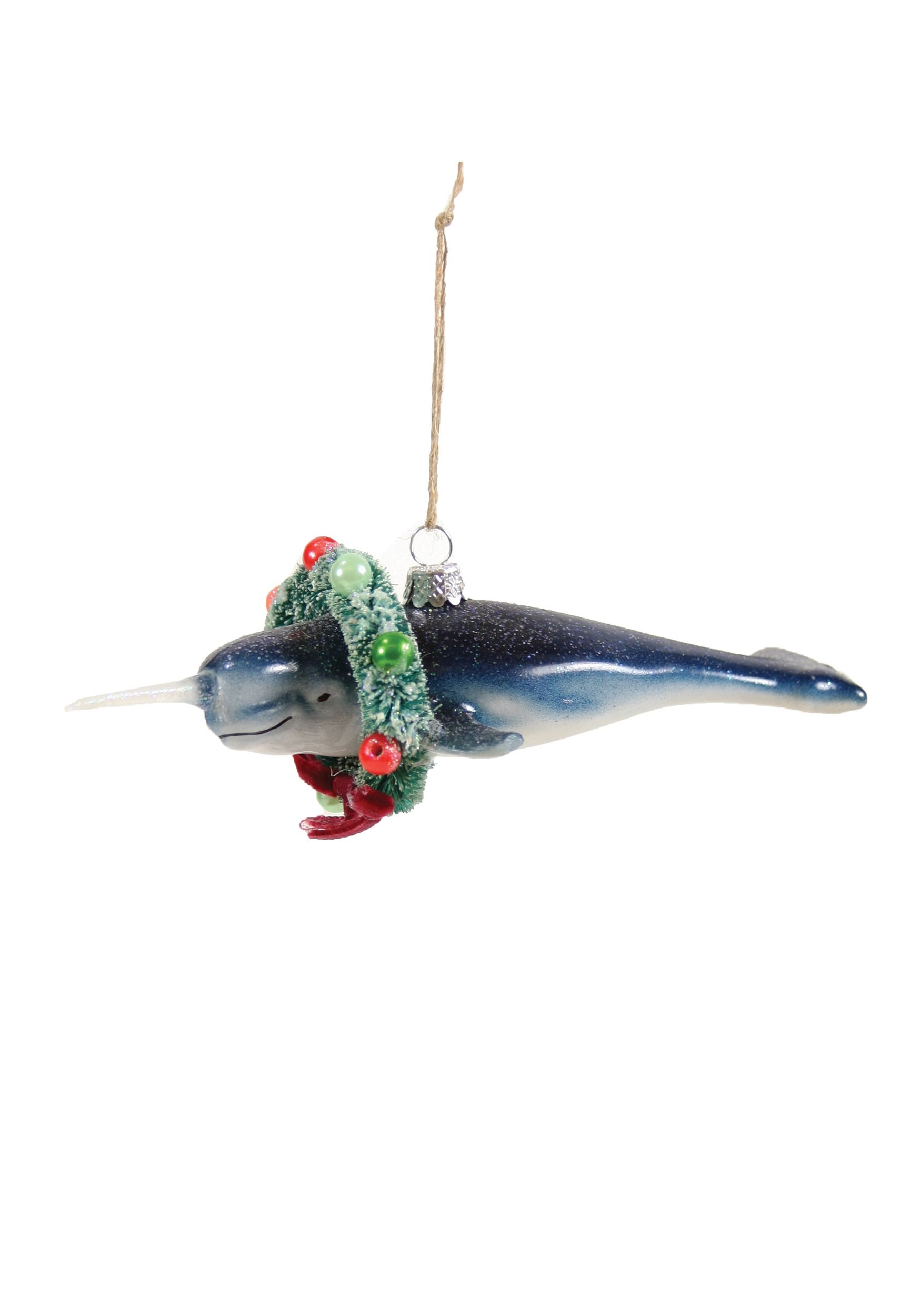 Glass Ornament Holiday Cheer Narwhal