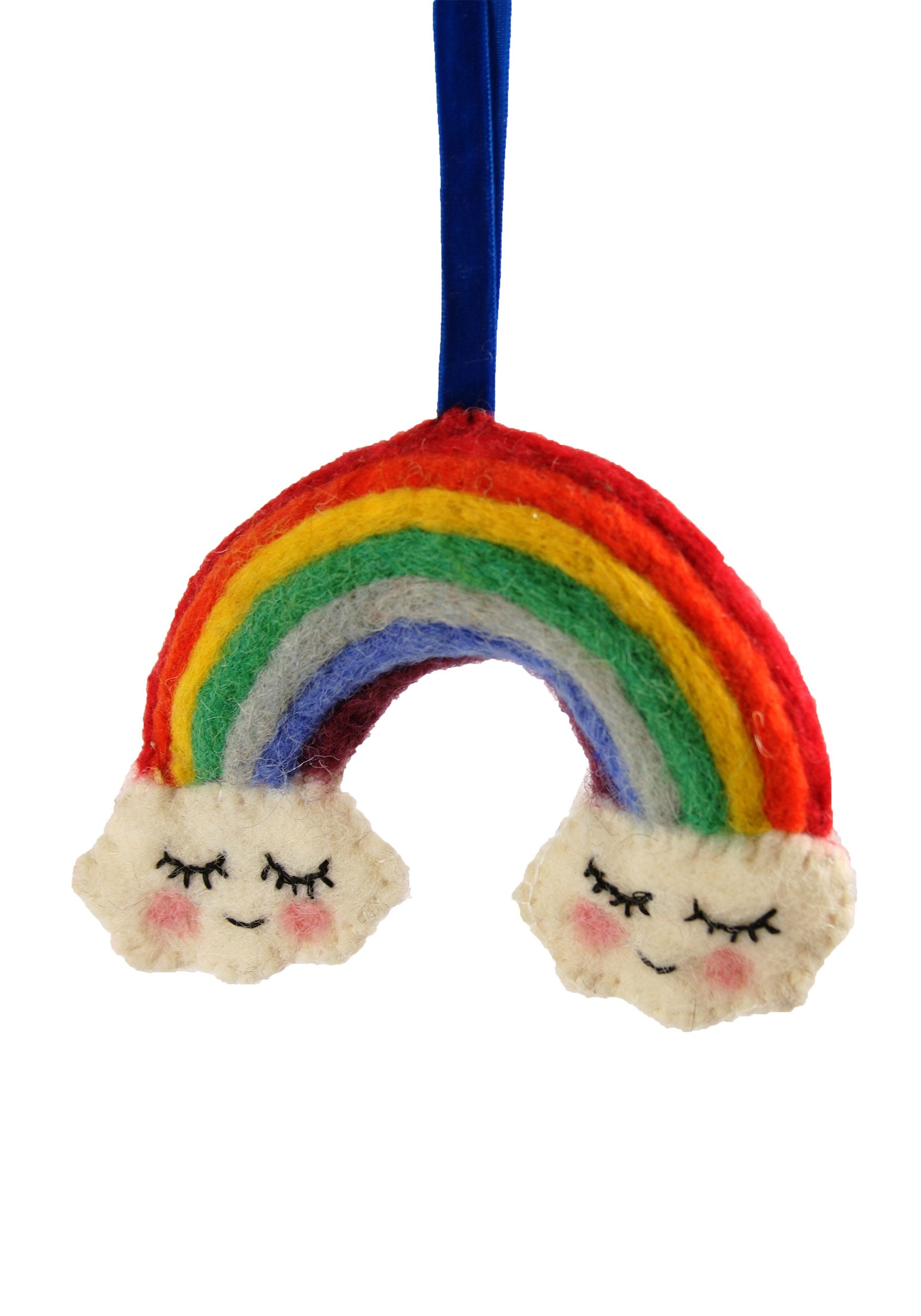 Wool Felt Ornament Jolly Rainbow