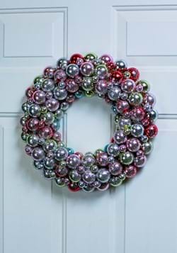 Multi Pastel Colored Christmas Ball Wreath