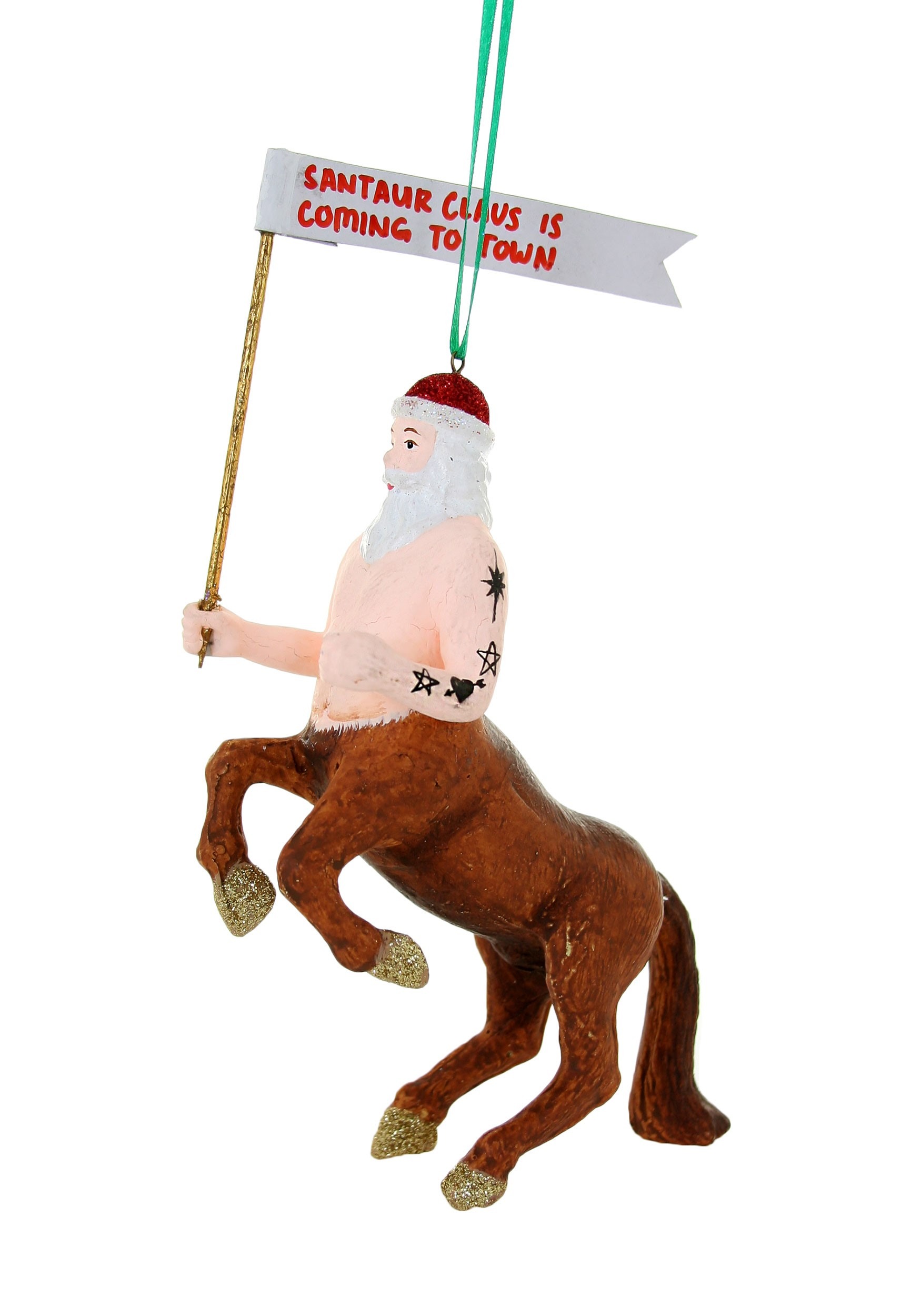 Christmas Santaur is Coming to Town Ornament