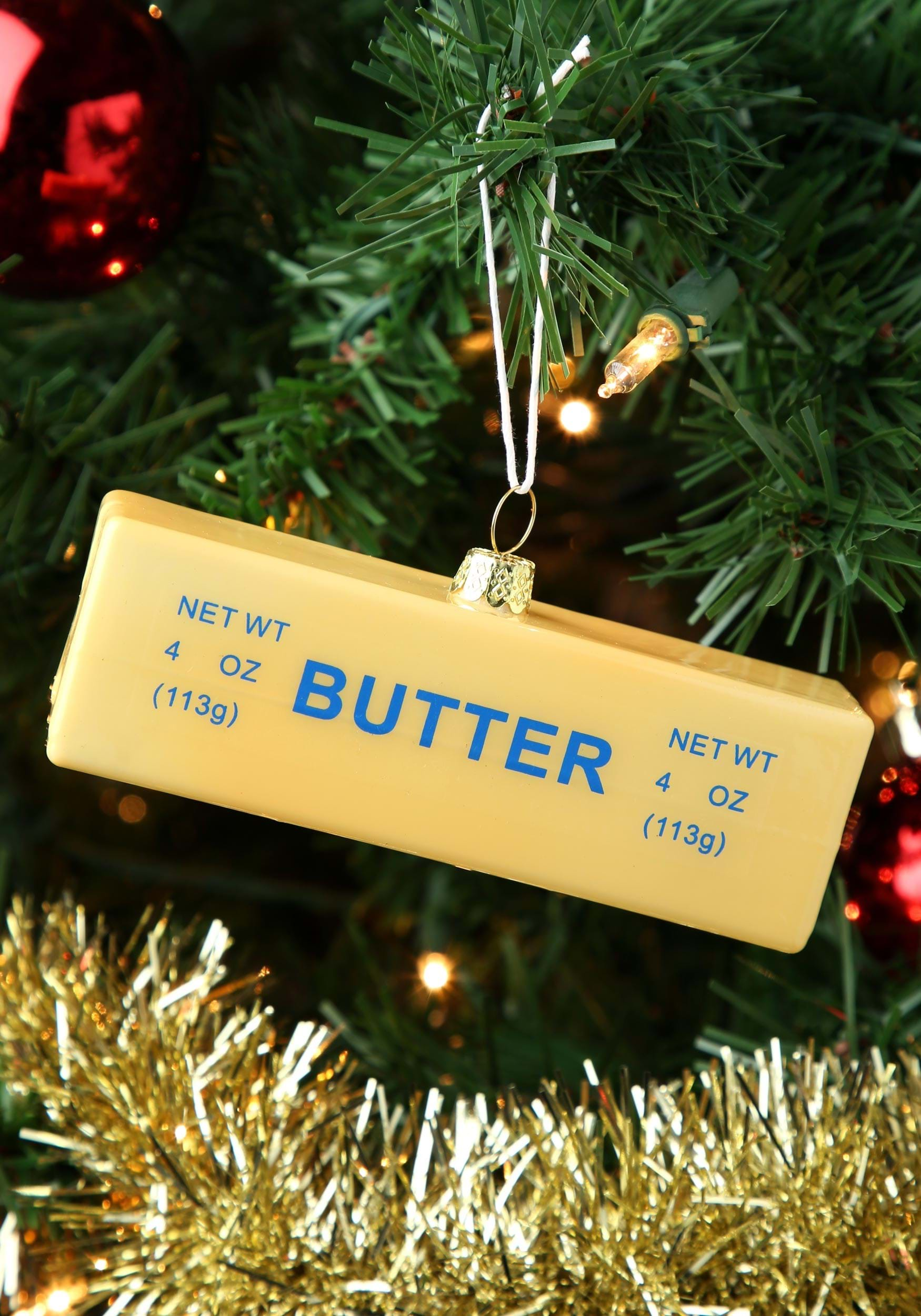 Glass Stick of Butter Christmas Ornament