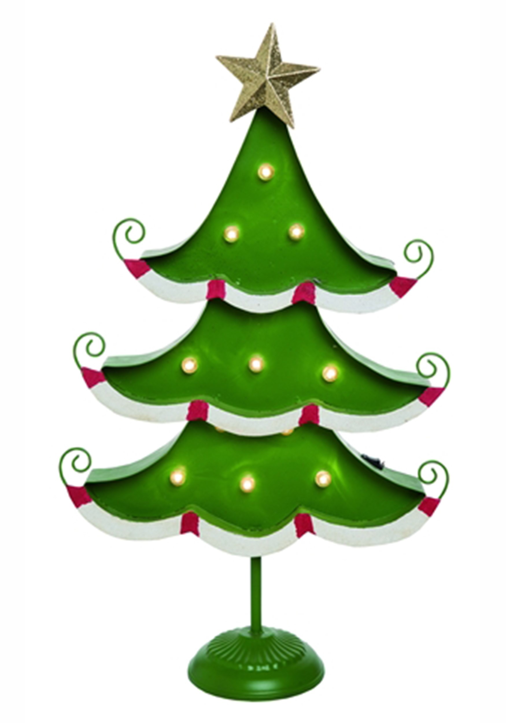 Metal Light Up Green Christmas Tree