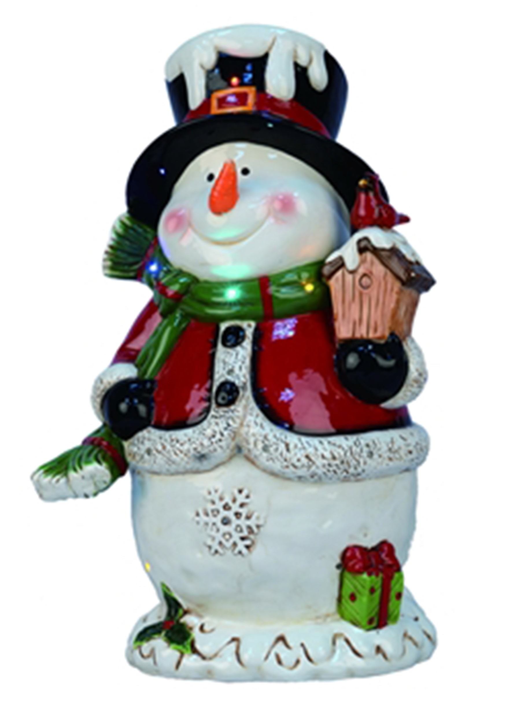 Ceramic 19 Inch Light Up Musical Snowman Christmas Decoration