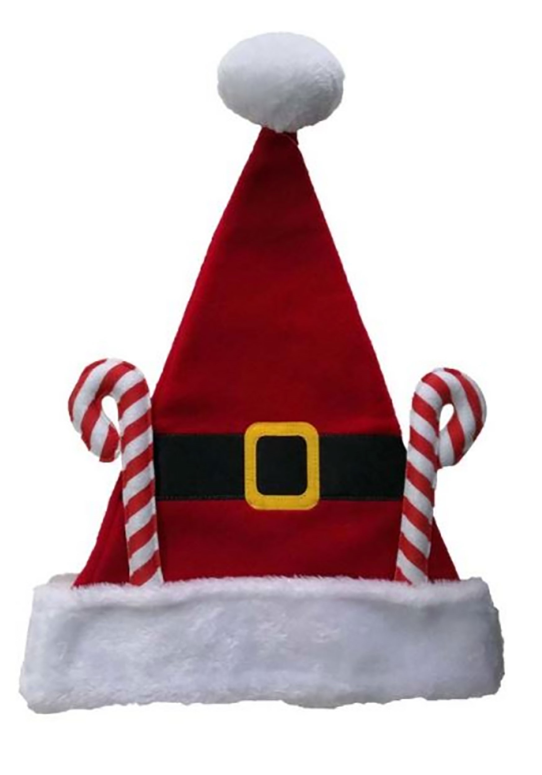 Fleece Candy Canes Santa Hat