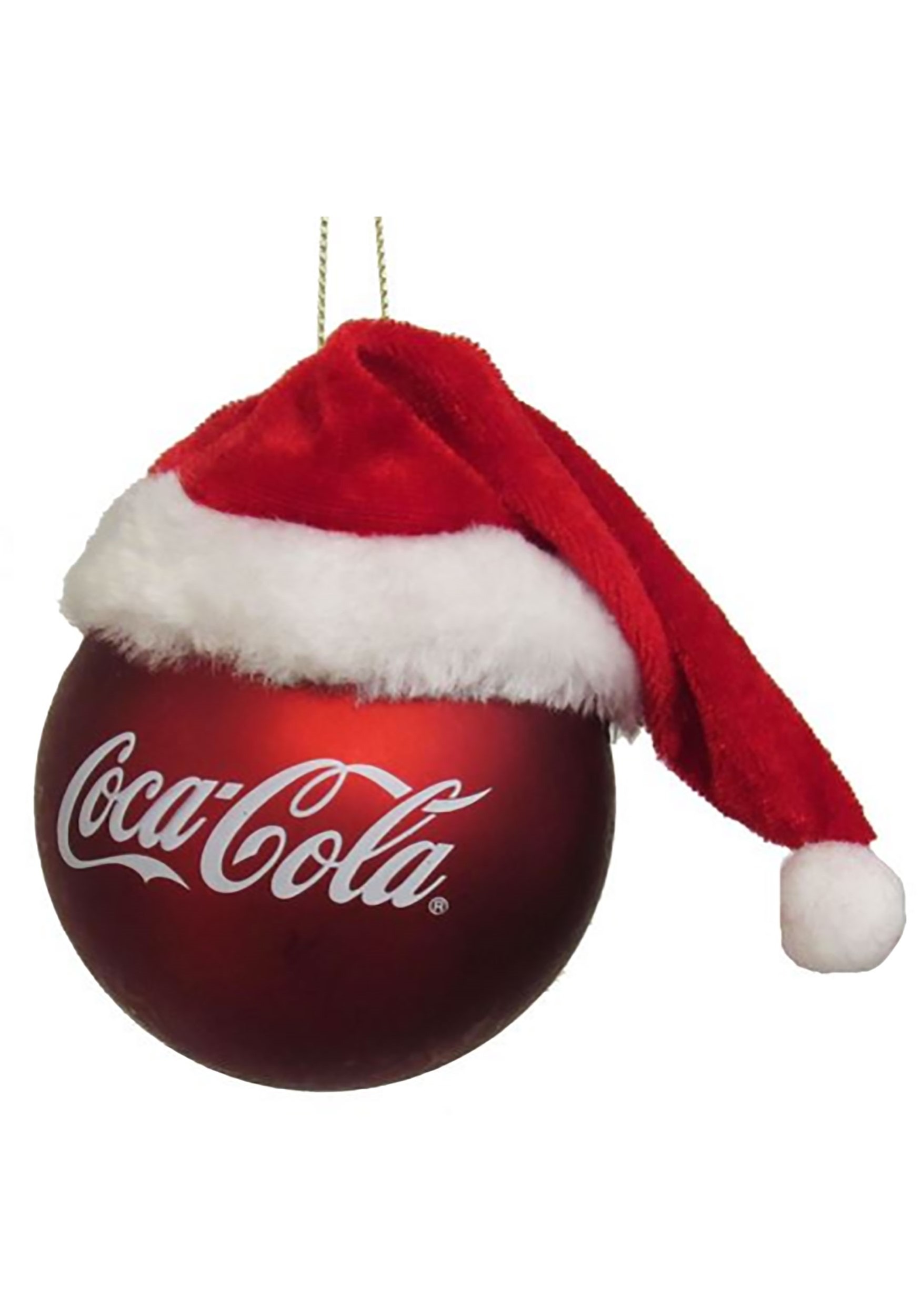 Coca-Cola Ball Ornament with Santa Hat
