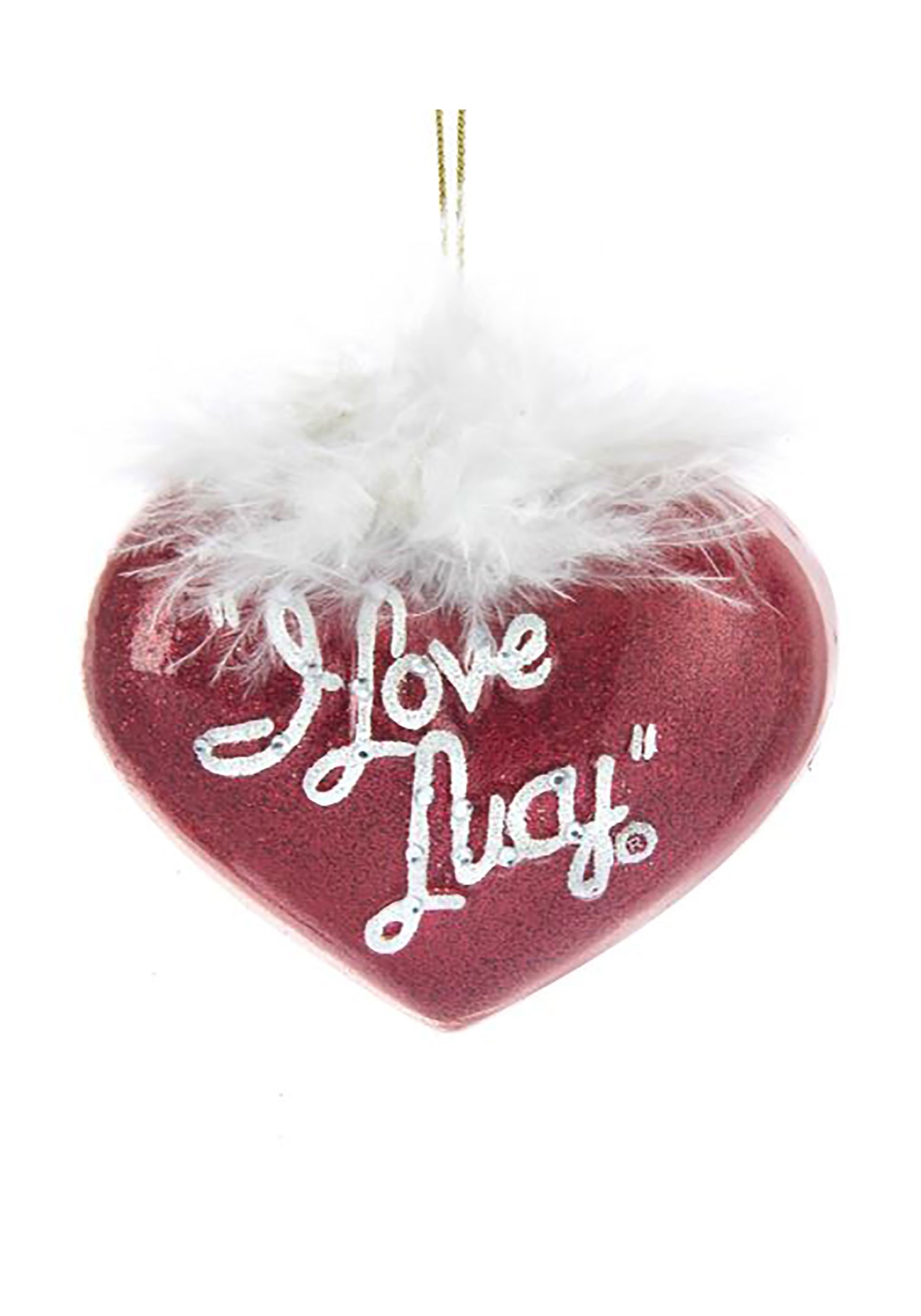 Glass I Love Lucy Heart Ornament