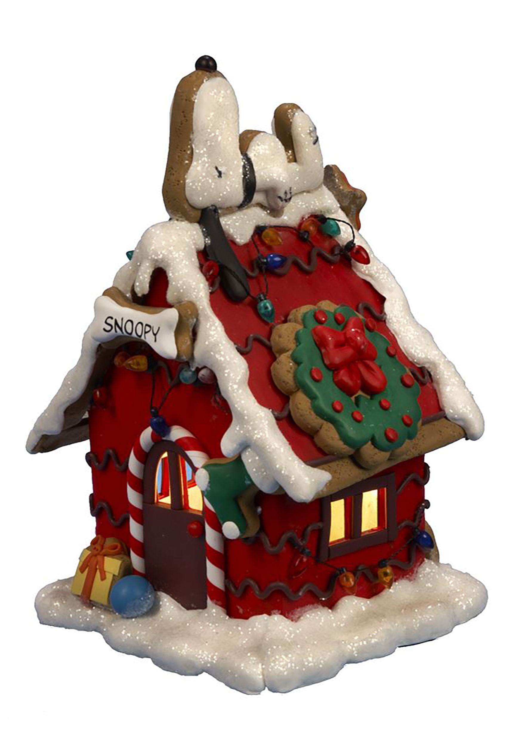 Light Snoopy Gingerbread House Decoration