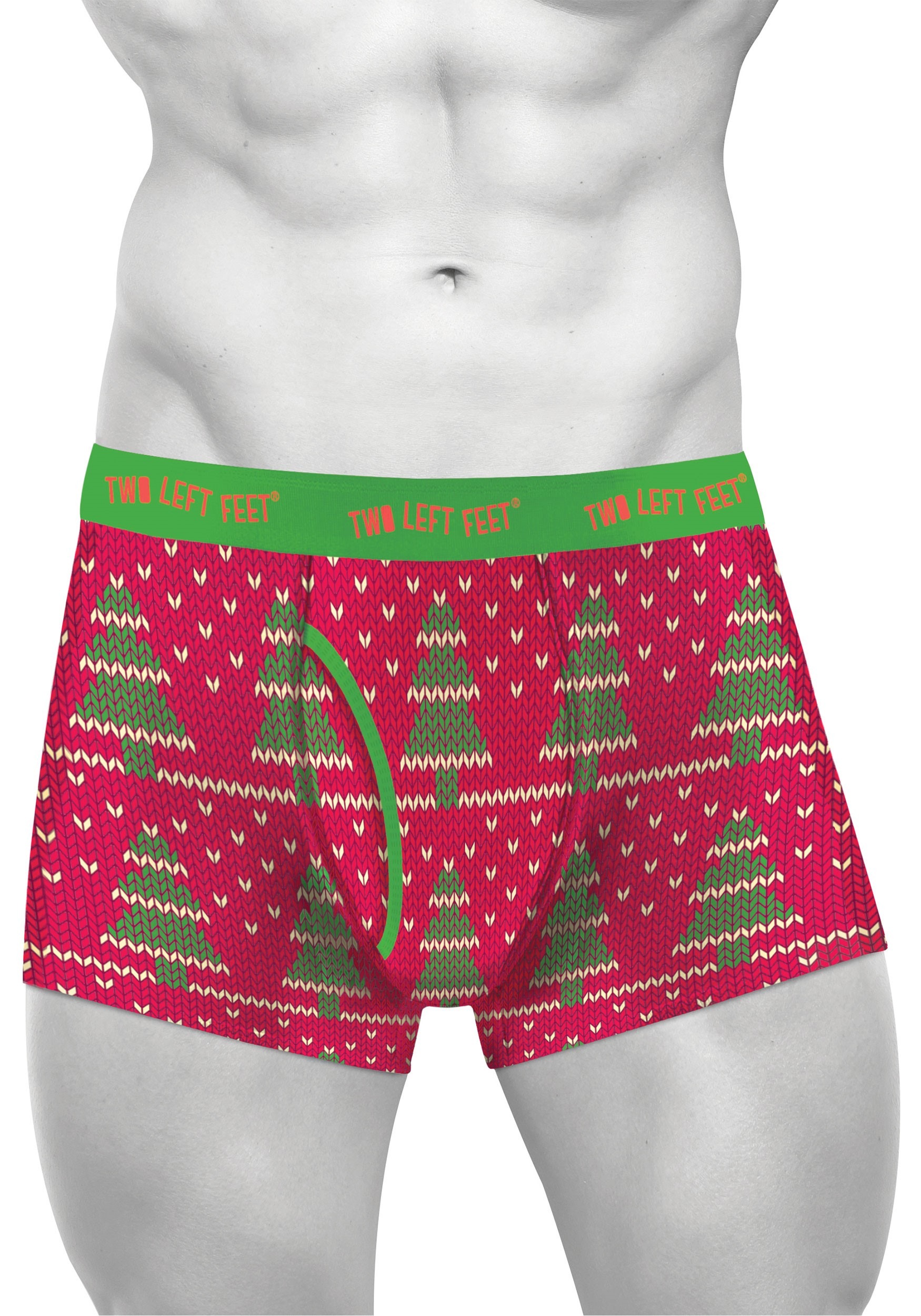 Christmas Trees Men's Trunk Boxer Brief Underwear Two Left Feet 'Knit Wit'