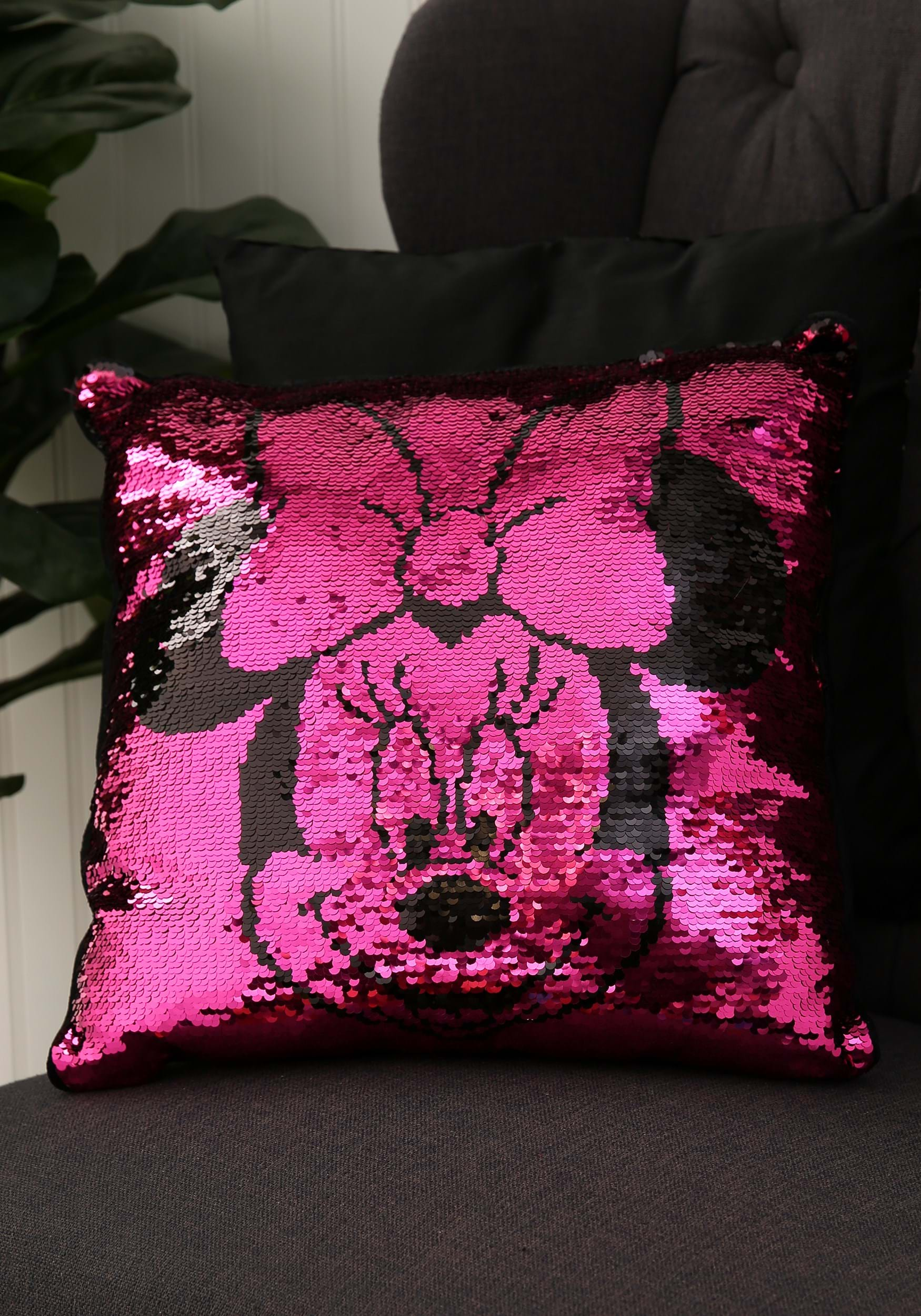 Decorative Minnie Mouse Faces Sequin Pillow