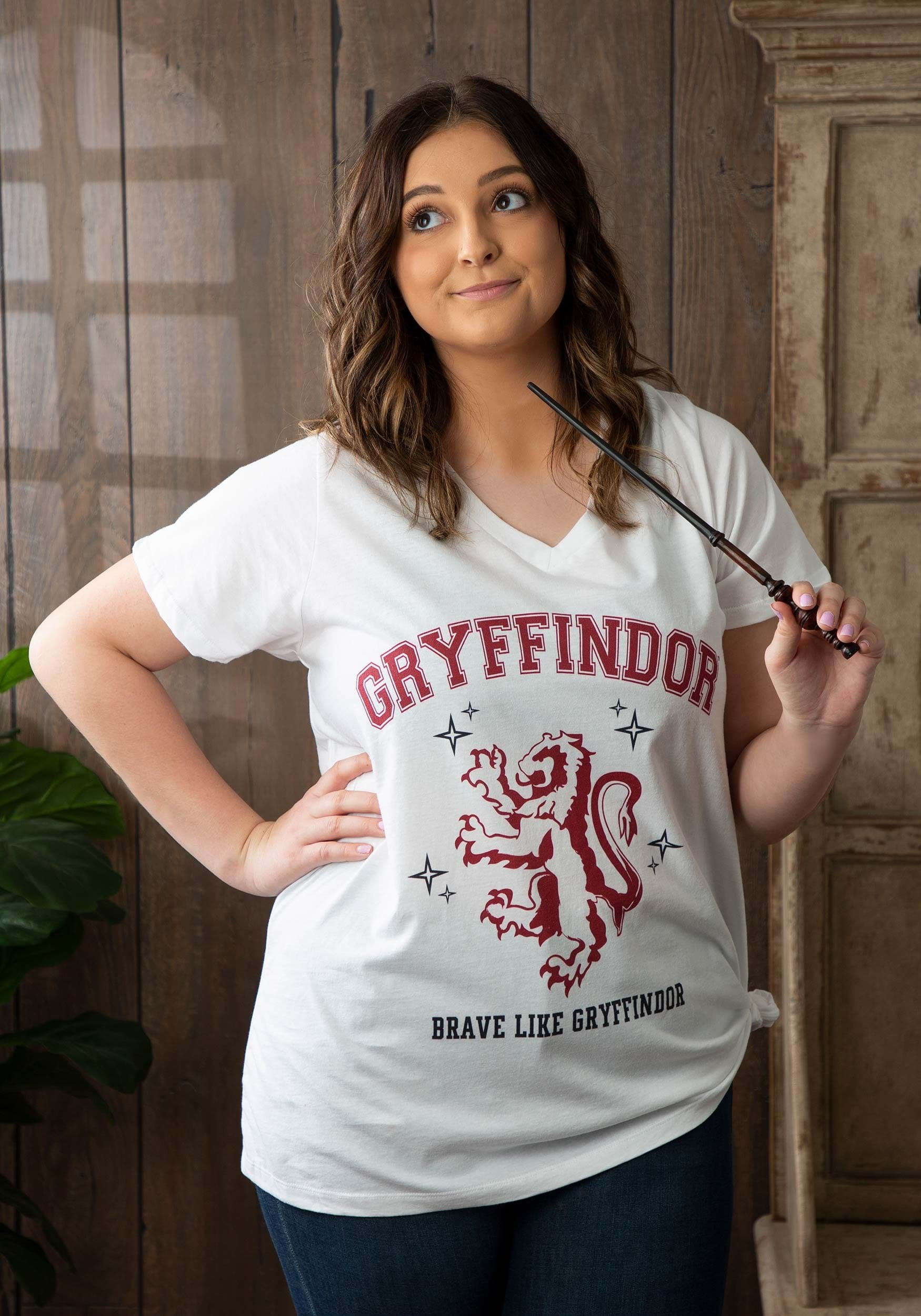 Gryffindor Plus Size V-neck Tee for Womens