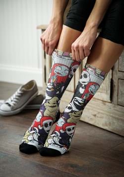 Nightmare Before Christmas Character Collage Sublimated Sock