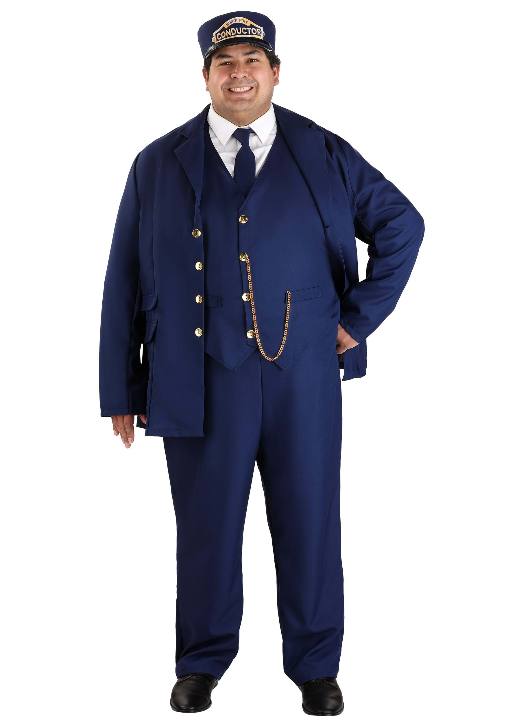 North Pole Train Conductor Plus Size Costume For Adults