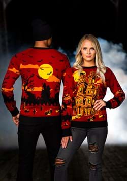 Haunted House Halloween Sweater for Adults